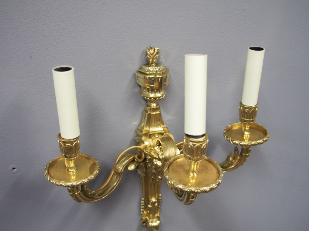 Pair of Adams Style Cast Brass and Gilded Wall Sconces View VII