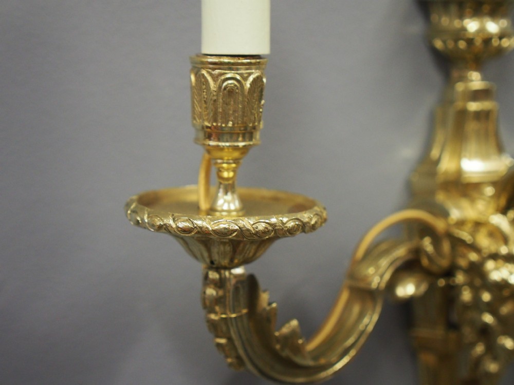 Pair of Adams Style Cast Brass and Gilded Wall Sconces View IX