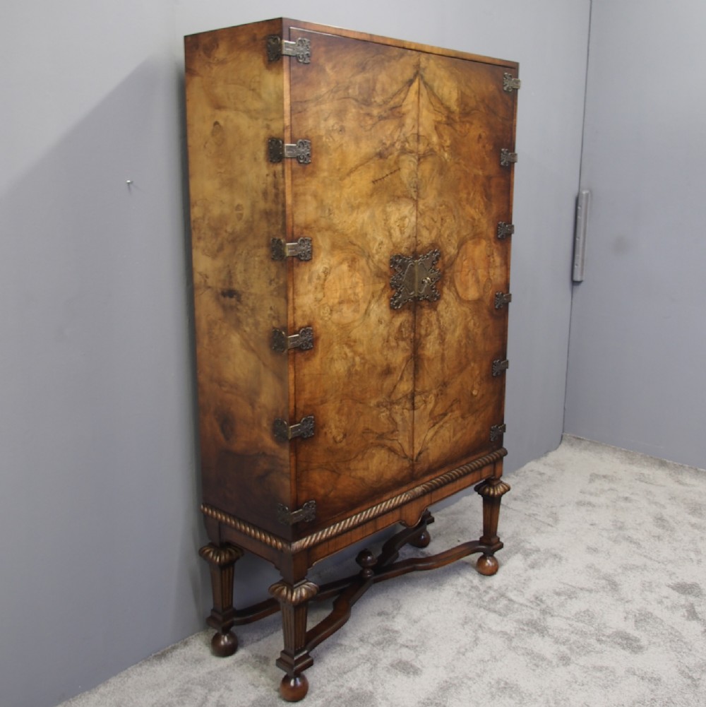 Carolean Style Walnut Cupboard on Stand