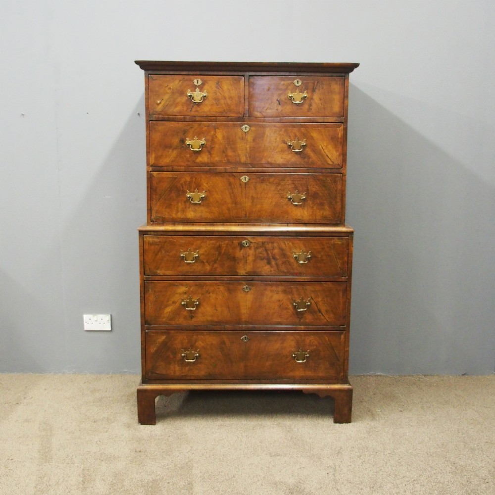 George II Figured Walnut Chest on Chest