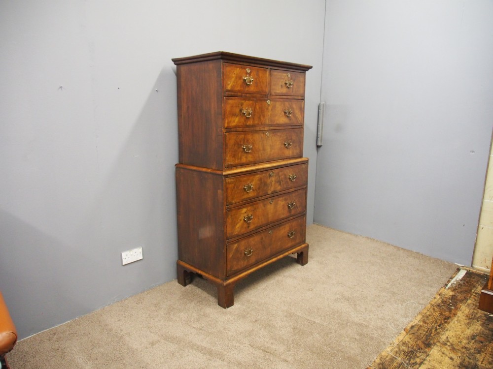 George II Figured Walnut Chest on Chest View II