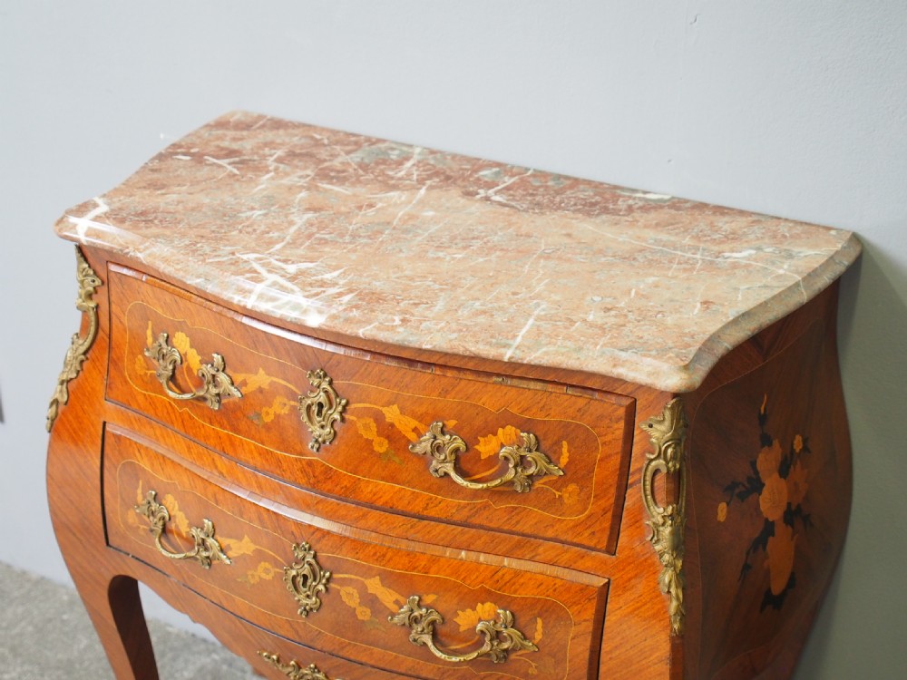 Louis XV Style Kingwood Marble Top Commode View II