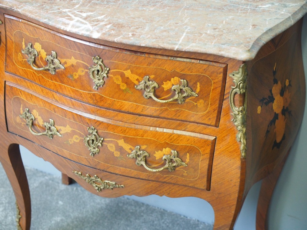Louis XV Style Kingwood Marble Top Commode View III