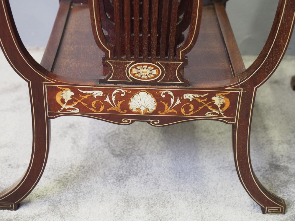 Pair of Sheraton Style Mahogany and Inlaid Canterburys View VI
