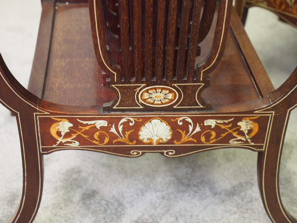 Pair of Sheraton Style Mahogany and Inlaid Canterburys View XII