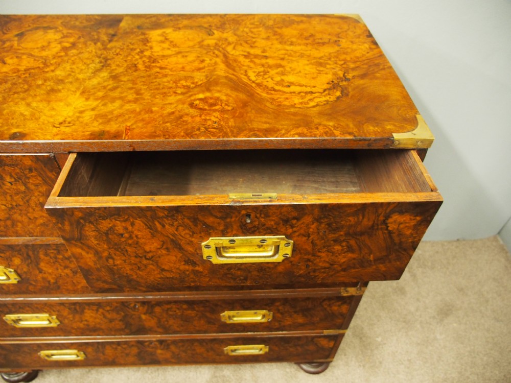 Victorian Walnut and Burr Walnut Military Chest View VIII