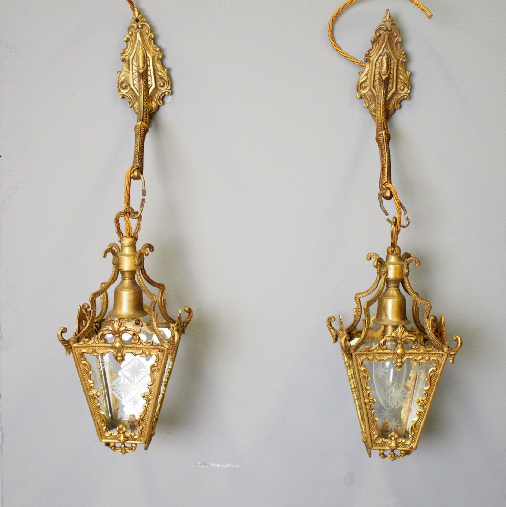 Pair of Venetian Style Wall Mount Lanterns