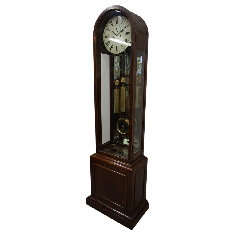 Domed Top Walnut and Burr Walnut Clock By William Barr of Govan
