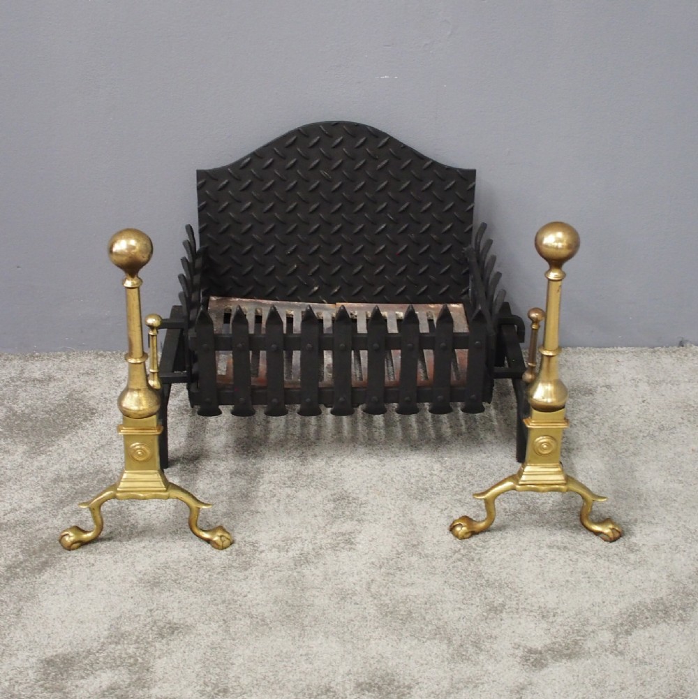 18th Century Style Cast and Forged Iron Fire Basket 