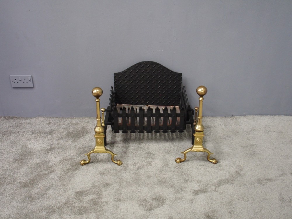 18th Century Style Cast and Forged Iron Fire Basket  View II
