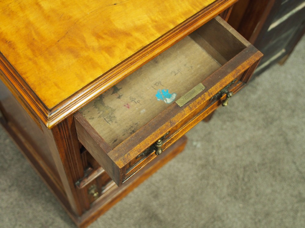 Pair of Satinwood and Inlaid Bedside Cabinets View IX