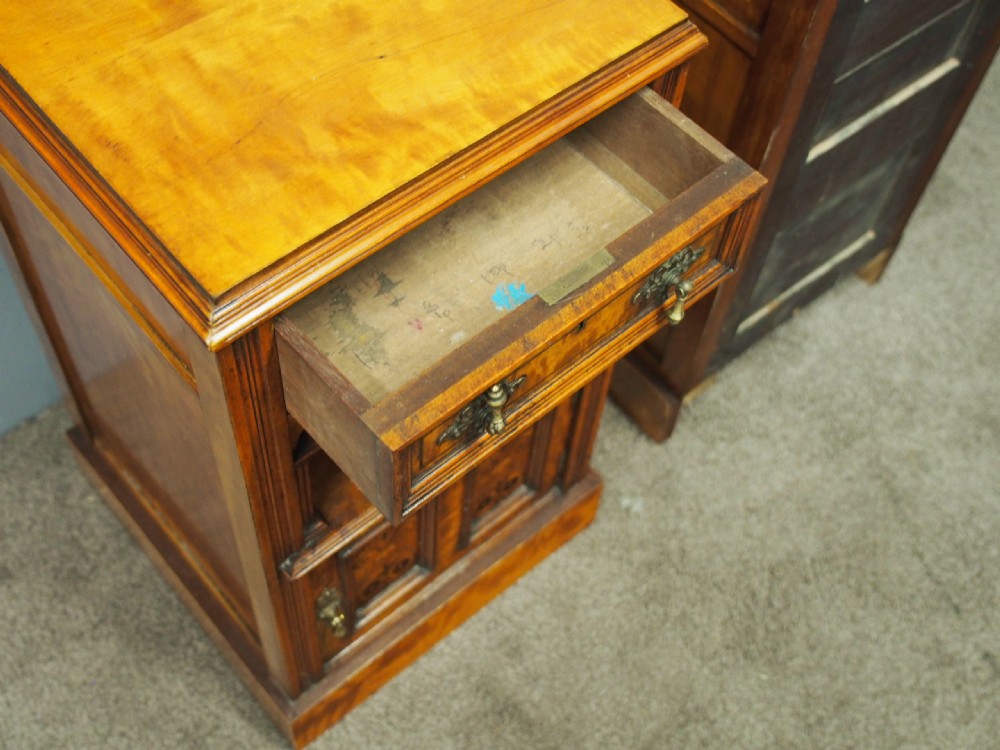 Pair of Satinwood and Inlaid Bedside Cabinets View X