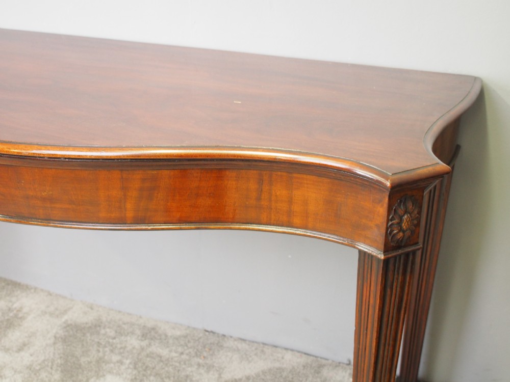 George III Serpentine Mahogany Hall or Serving Table View V