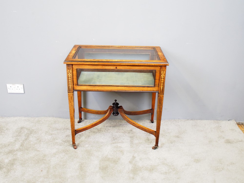 Victorian Marquetry Inlaid Rosewood Bijouterie Table View II
