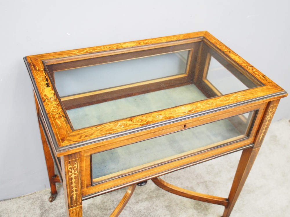 Victorian Marquetry Inlaid Rosewood Bijouterie Table View VII