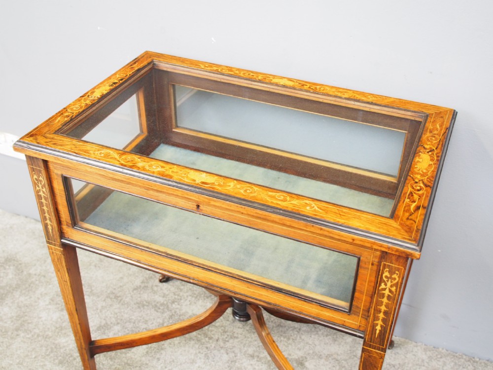 Victorian Marquetry Inlaid Rosewood Bijouterie Table View VIII