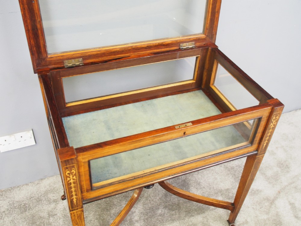 Victorian Marquetry Inlaid Rosewood Bijouterie Table View XII