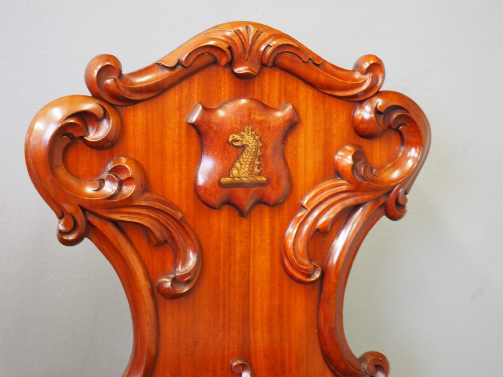 Pair of George IV Carved Mahogany Hall Chairs View V