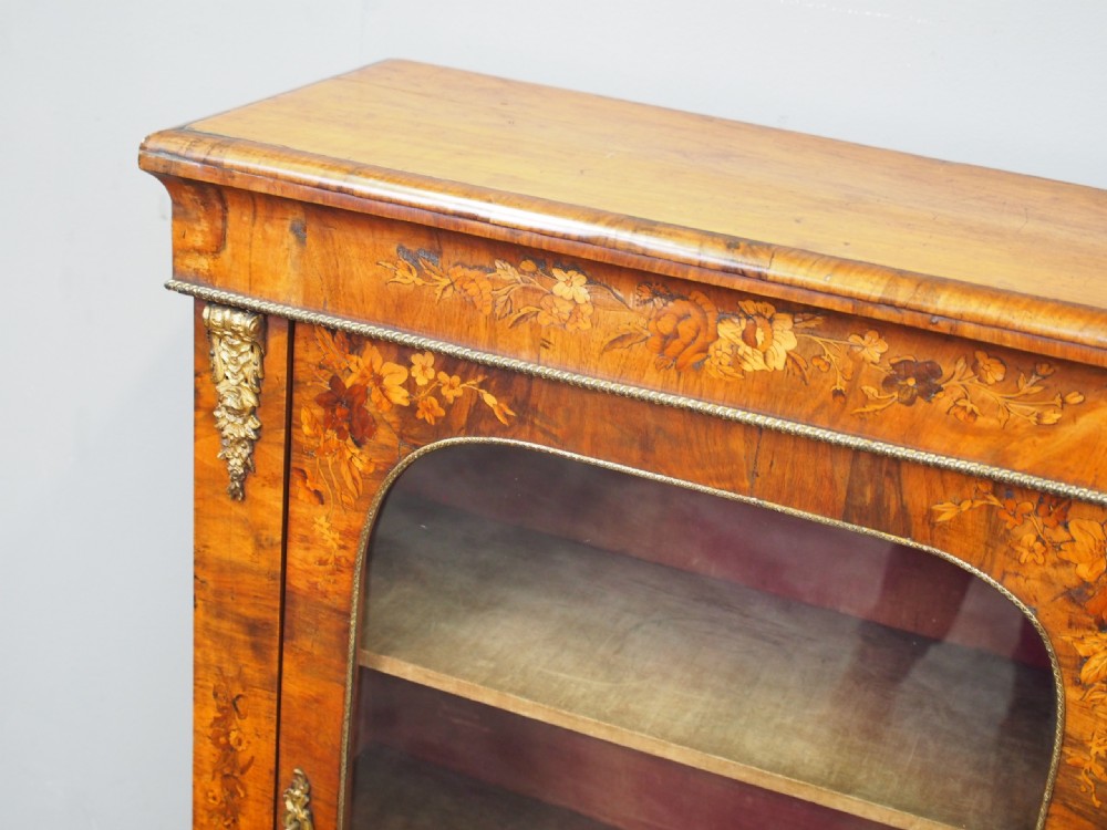 Pair of 19th Century Marquetry Inlaid Walnut Pier Cabinets View IV