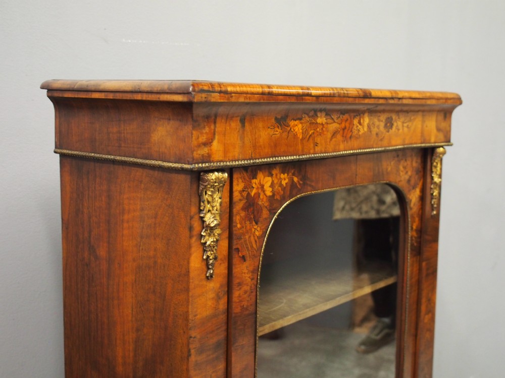 Pair of 19th Century Marquetry Inlaid Walnut Pier Cabinets View XI