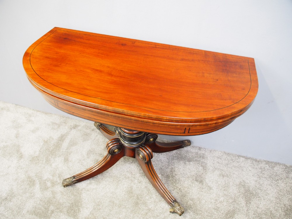 Scottish Mahogany D Shaped Card Table View VI