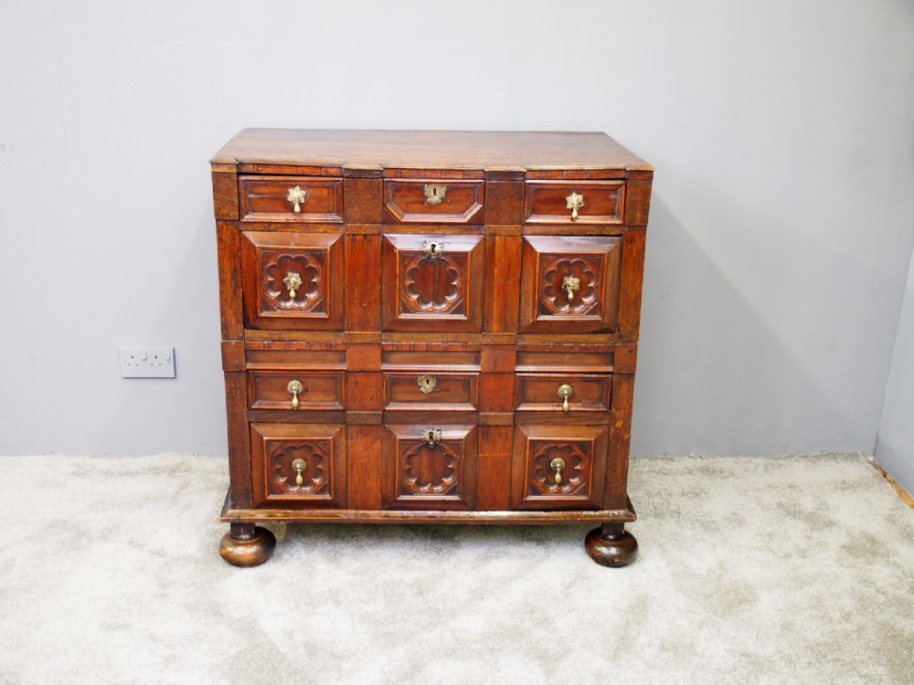 17th Century Two Part Oak Chest of Drawers View IV