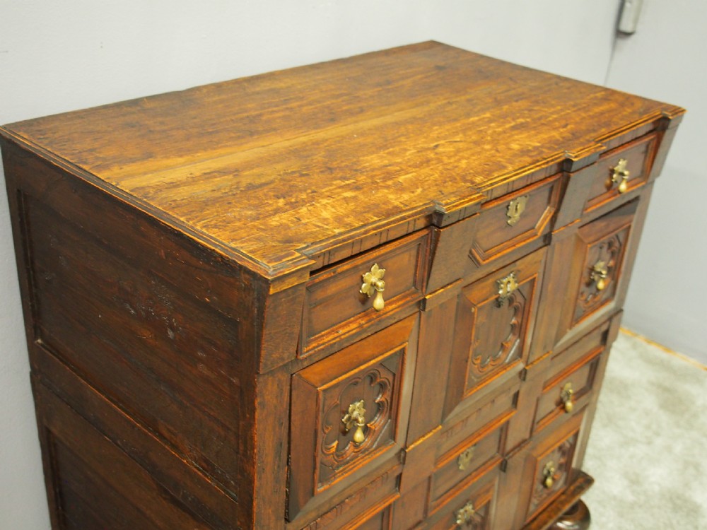 17th Century Two Part Oak Chest of Drawers View V