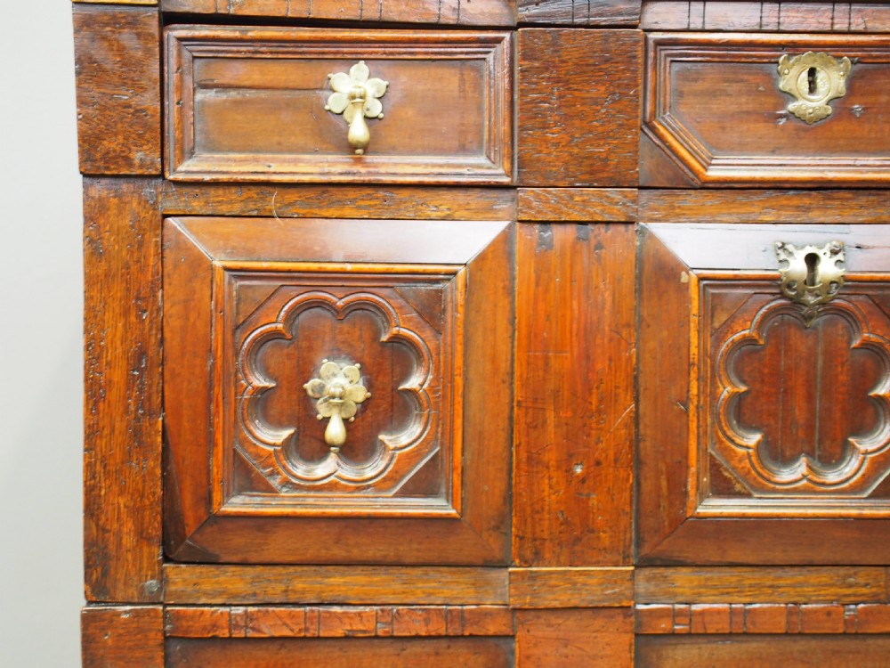17th Century Two Part Oak Chest of Drawers View VIII