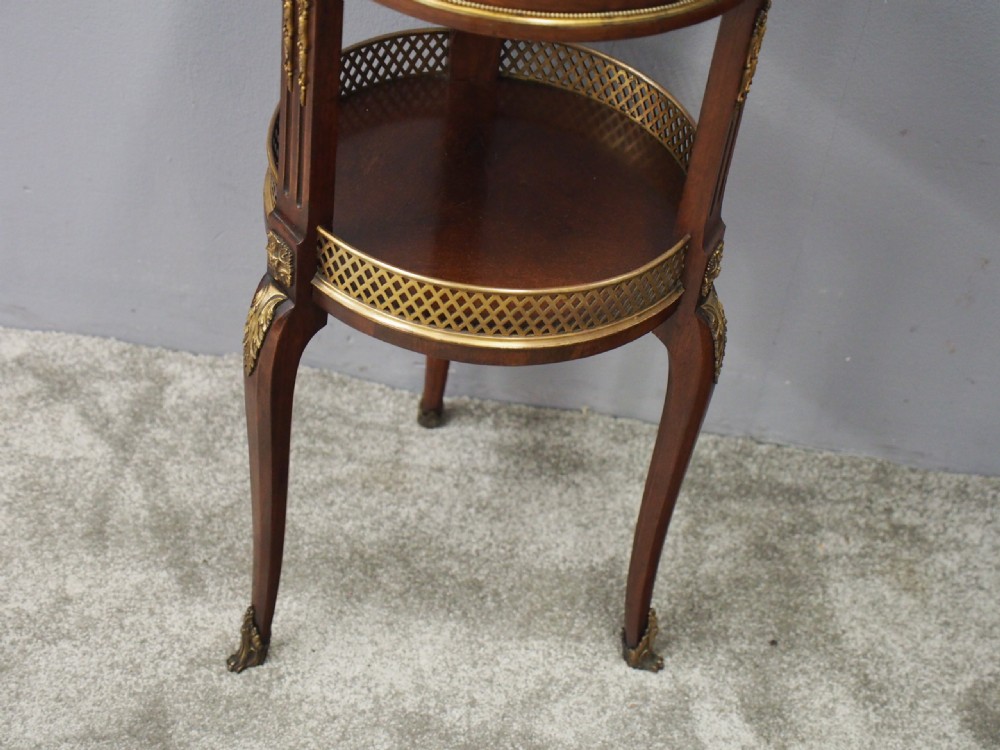 French Brass and Mahogany Two Tier Occasional Table View VII