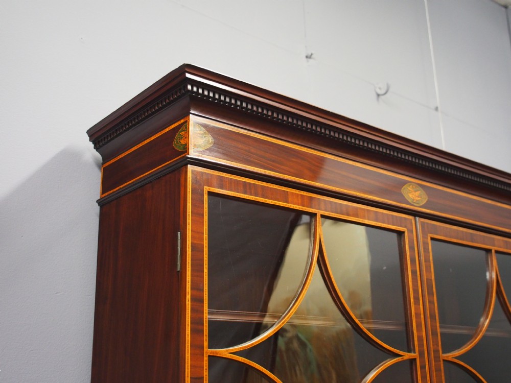 George III Inlaid Mahogany Cabinet Bookcase View III