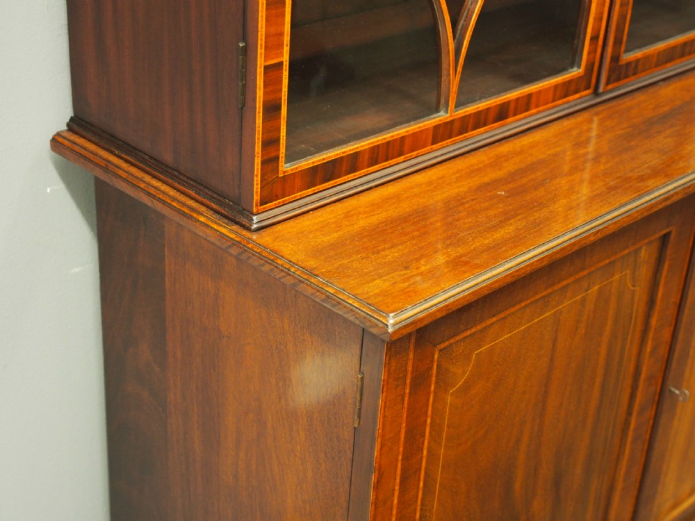 George III Inlaid Mahogany Cabinet Bookcase View VIII