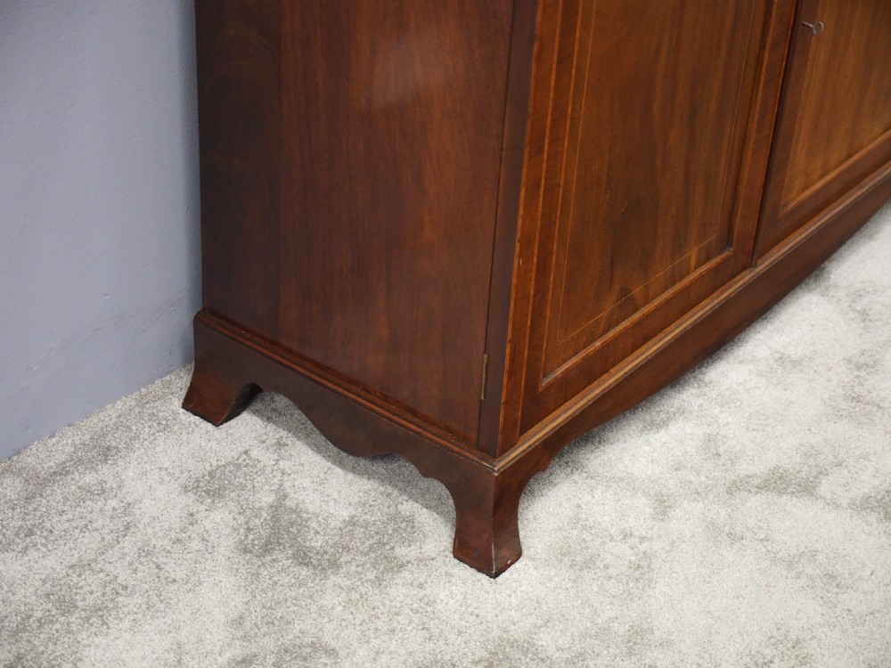 George III Inlaid Mahogany Cabinet Bookcase View XI