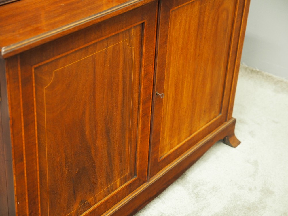 George III Inlaid Mahogany Cabinet Bookcase View XII