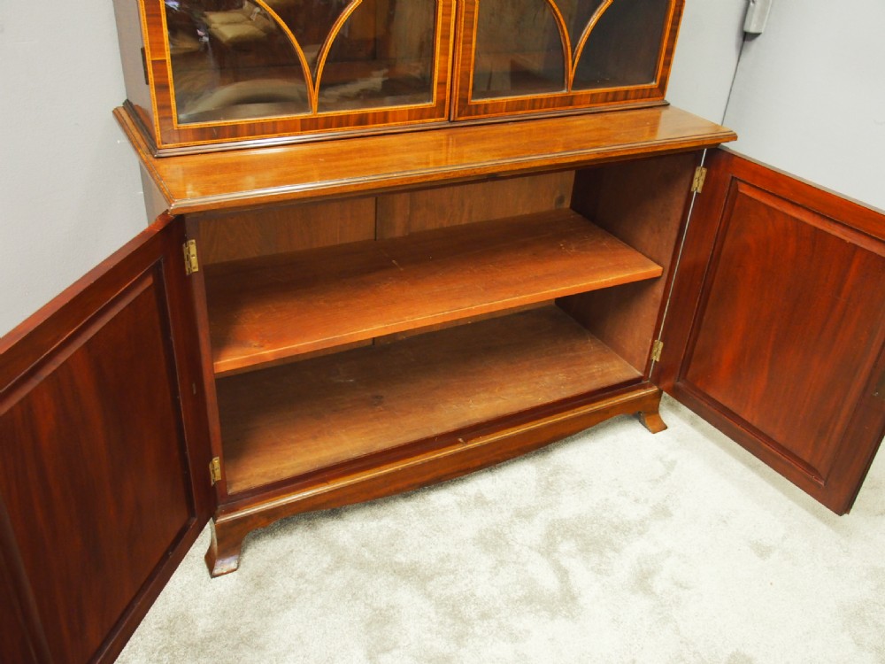 George III Inlaid Mahogany Cabinet Bookcase View XIII