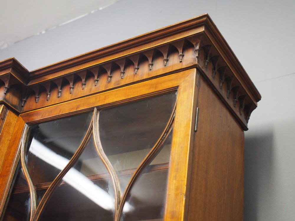 George III Mahogany and Inlaid 4 Door Breakfront Bookcase View XVI