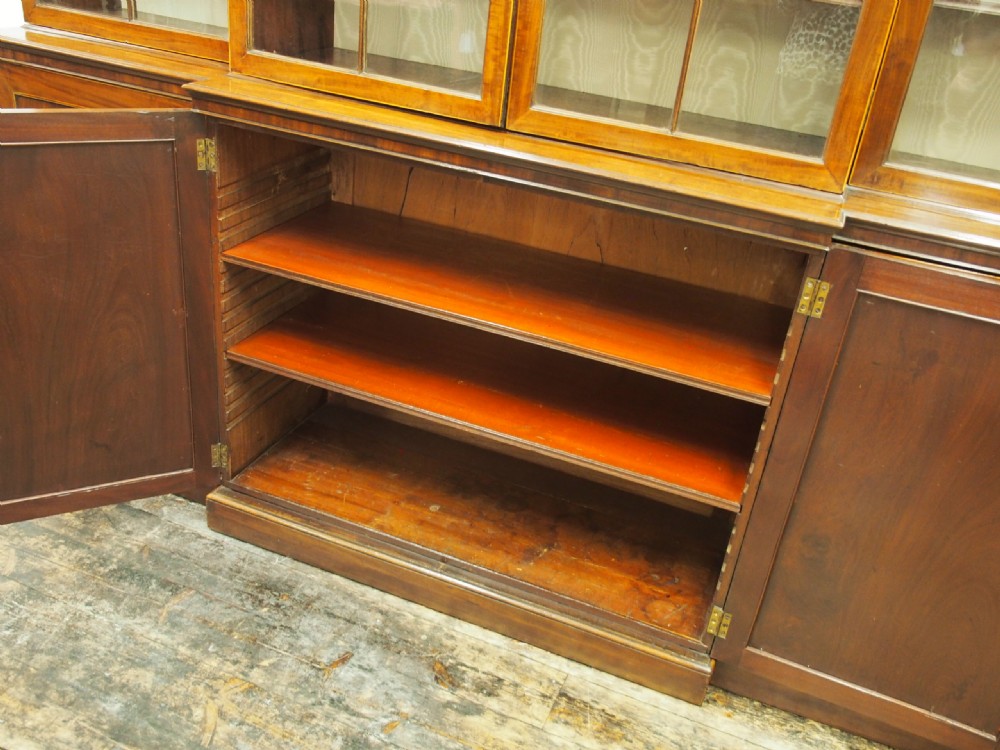 George III Mahogany and Inlaid 4 Door Breakfront Bookcase View XVIII