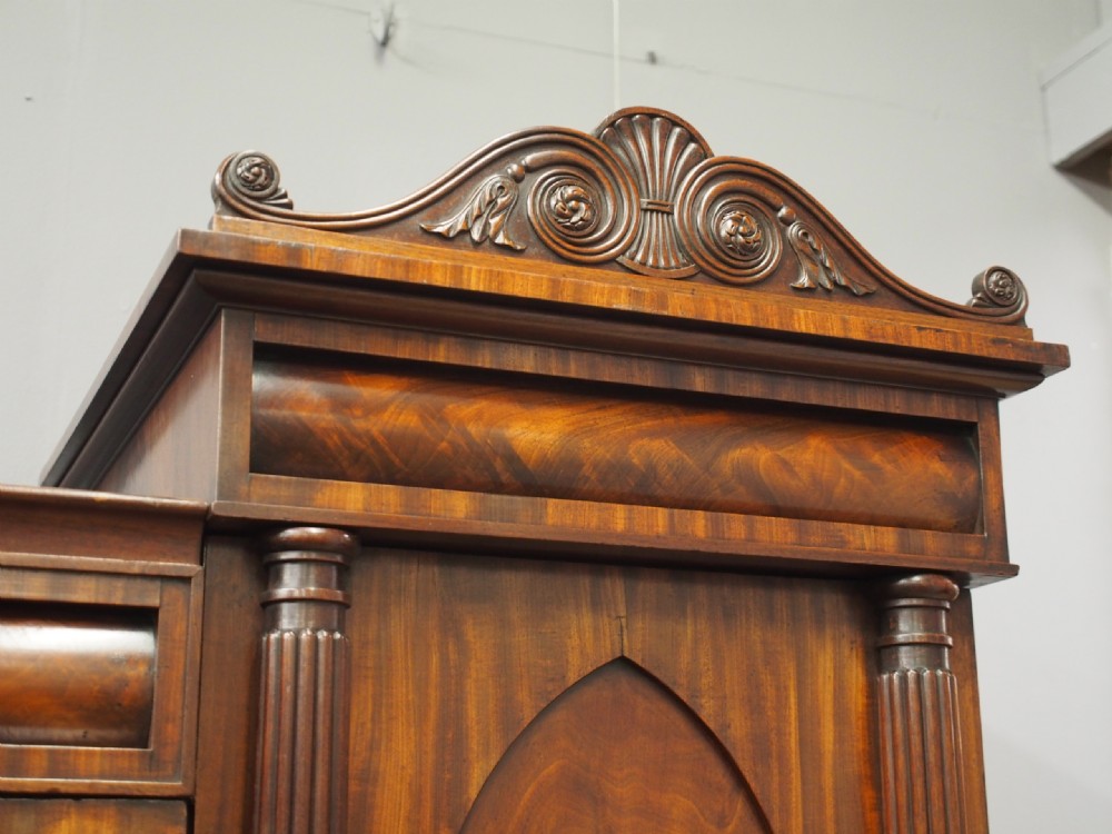 William IV Scottish Mahogany 4 Door Wardrobe View V