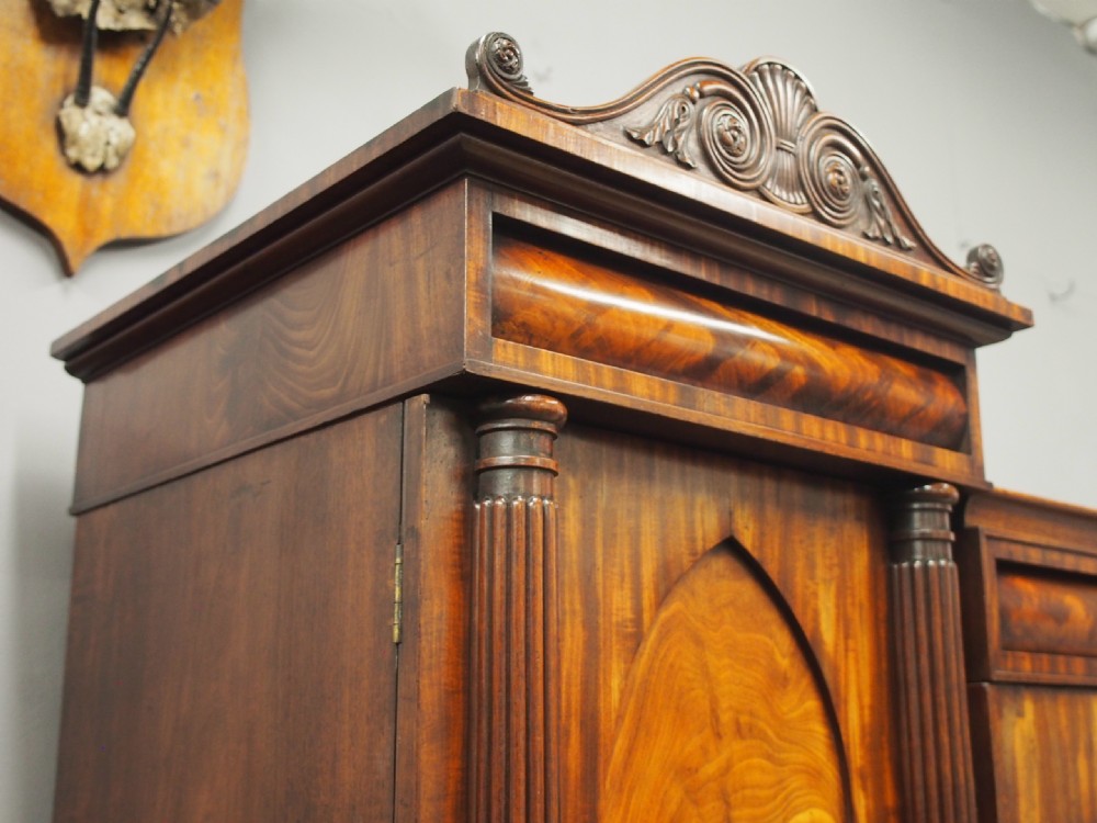 William IV Scottish Mahogany 4 Door Wardrobe View XI