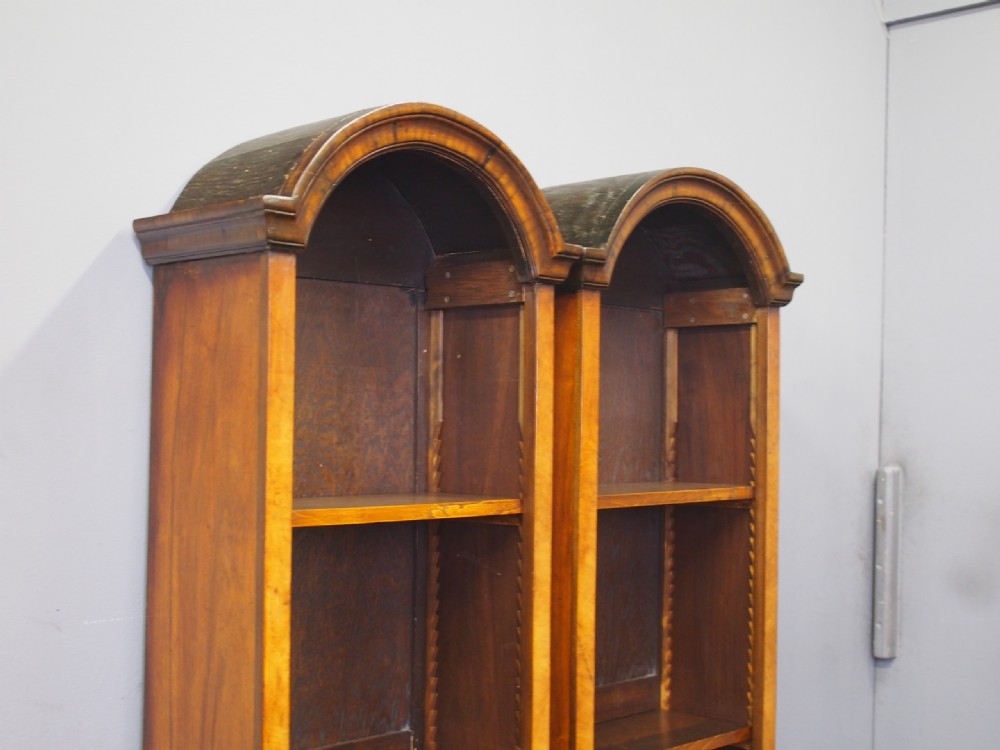 Pair of Tall Walnut Open Bookcases View III