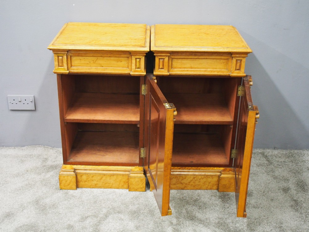 Pair of Birds Eye Maple Victorian Pedestals or Lockers View VII