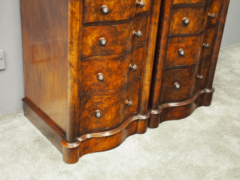 Pair of Victorian Burr Walnut Bedsides or Lockers View IV