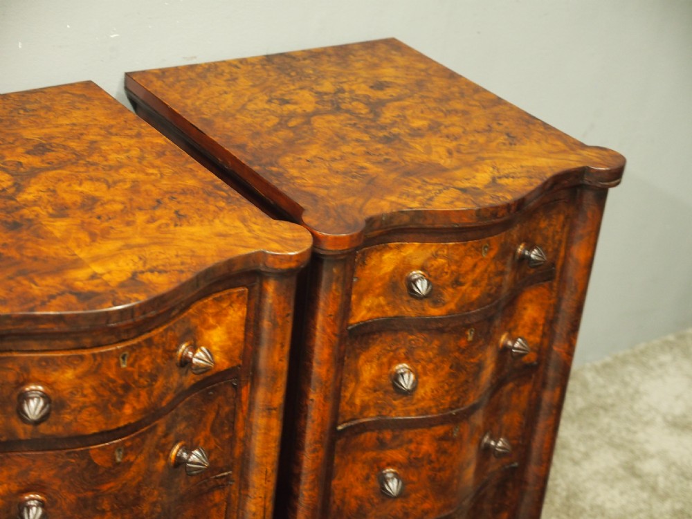 Pair of Victorian Burr Walnut Bedsides or Lockers View VII