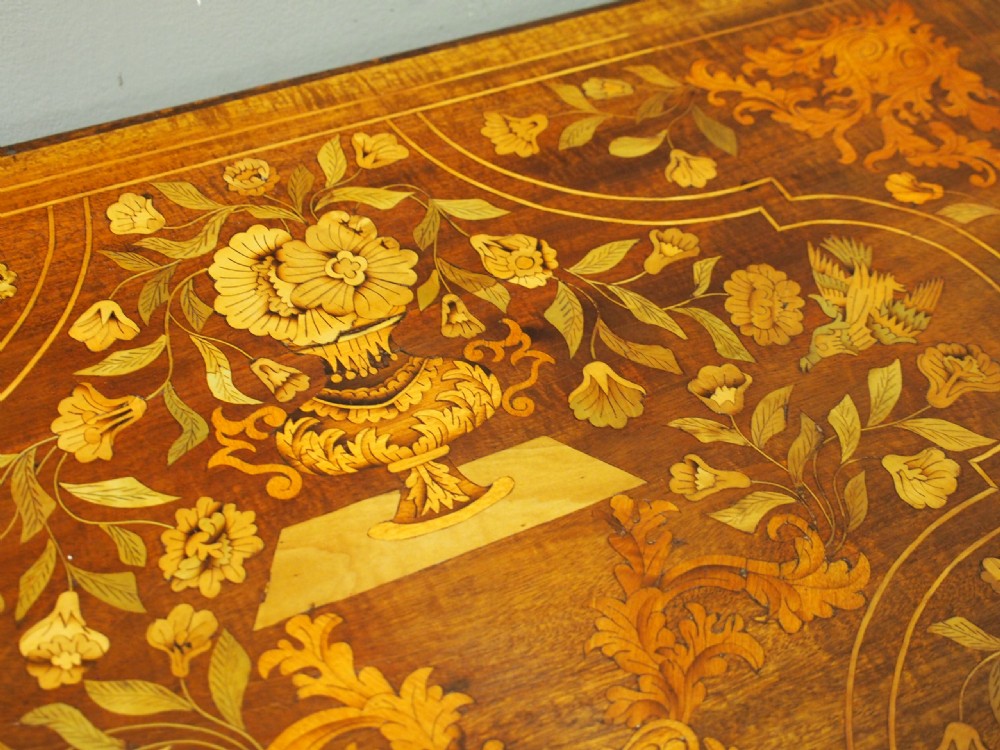 Dutch Marquetry Inlaid Mahogany Side Table View V