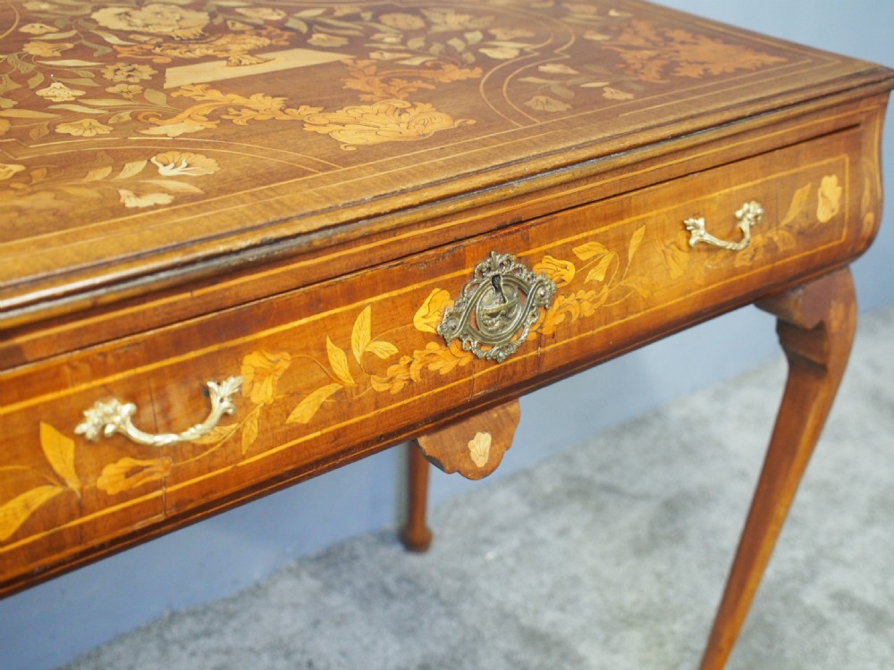Dutch Marquetry Inlaid Mahogany Side Table View IX