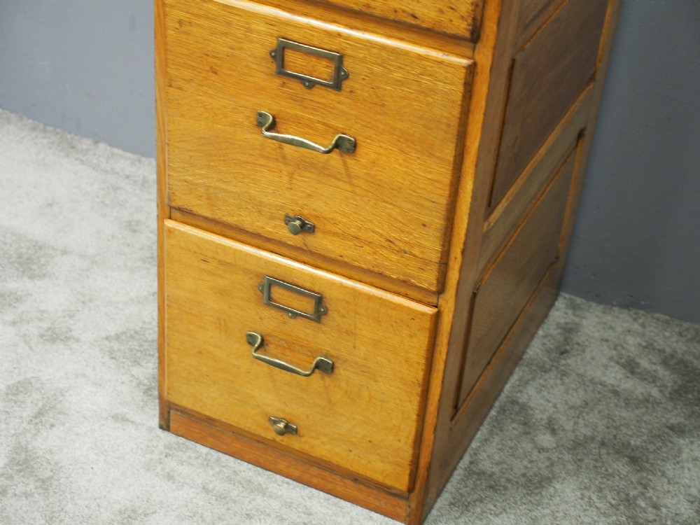 Oak Four Drawer Filing Cabinet View VI