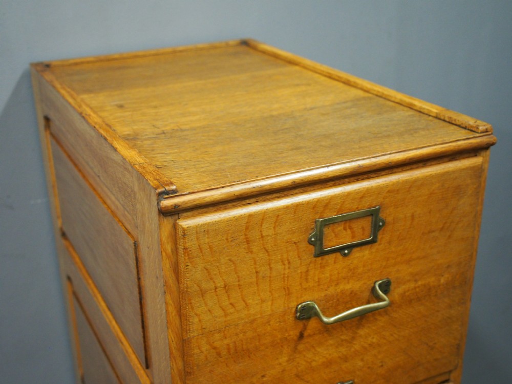Oak Four Drawer Filing Cabinet View VII