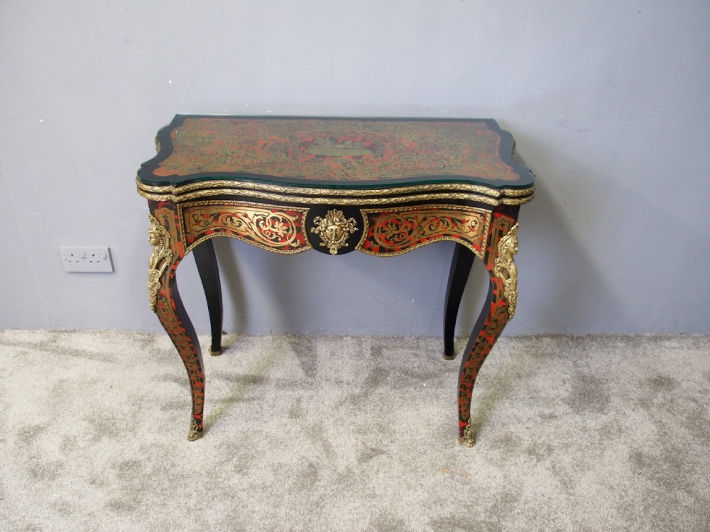 French Boulle Serpentine Front Games Table View IV