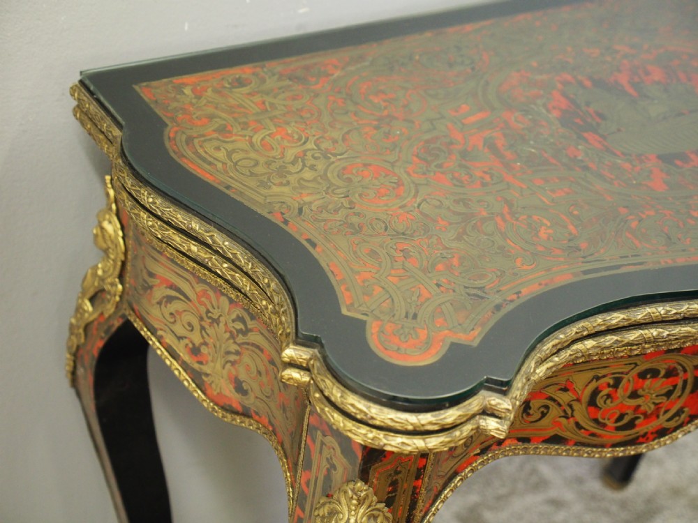 French Boulle Serpentine Front Games Table View VII