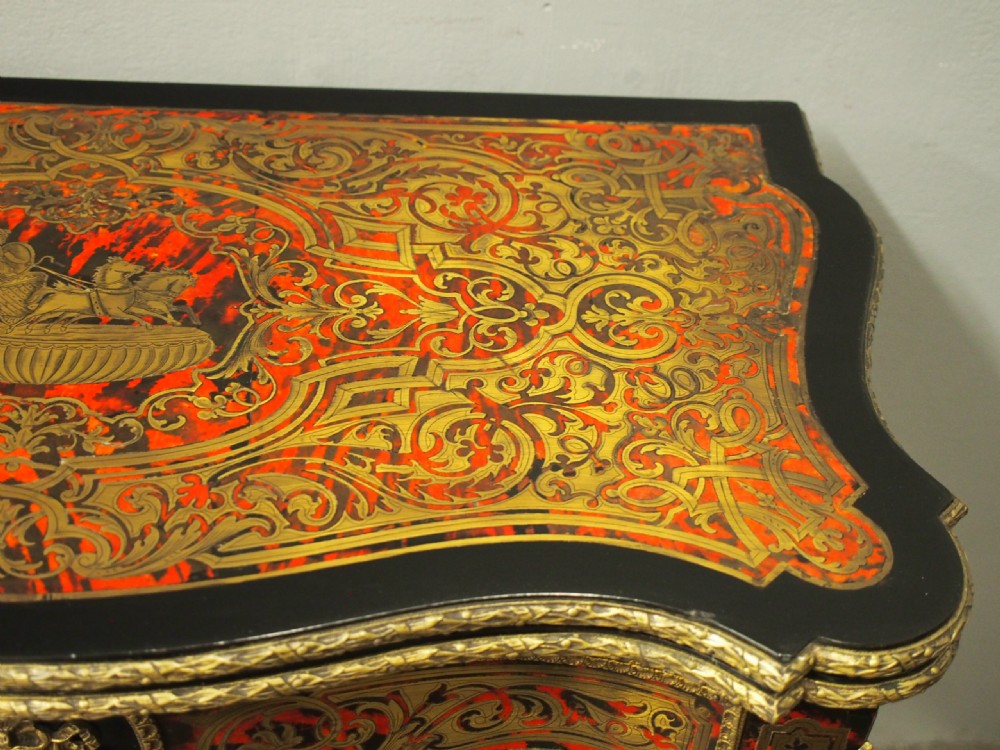 French Boulle Serpentine Front Games Table View IX