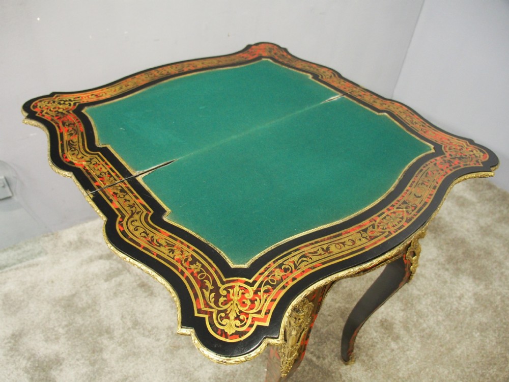 French Boulle Serpentine Front Games Table View XIV